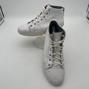 Cole Haan GRAND.OS White High Top‎ Lace Up Leather Crosscourt Sneakers Size 11M